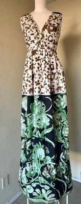 Emilio Pucci Firenze Gown Long Dress Embroidery Size 6 Made in Italy