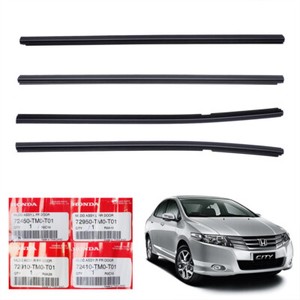 Details about Set 4Dr Outer Weatherstrip Seal Rubber Door Black For Honda  City 2010 2014