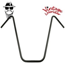 25" RISE GENUINE VINTAGE LOWRIDER V APE BICYCLE STEEL HANDLEBAR 22.2MM IN BLACK