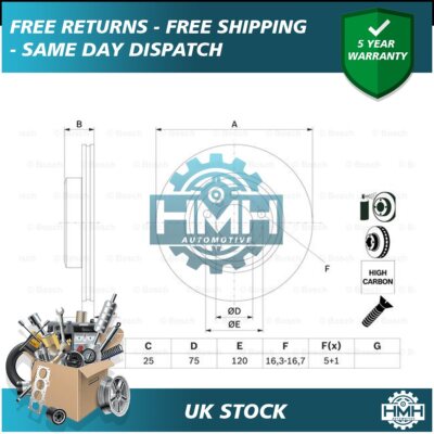 Fits BMW X3 2003-2010 2.0 D 2.5 3.0 HMH Front Brake Disc 34113400151