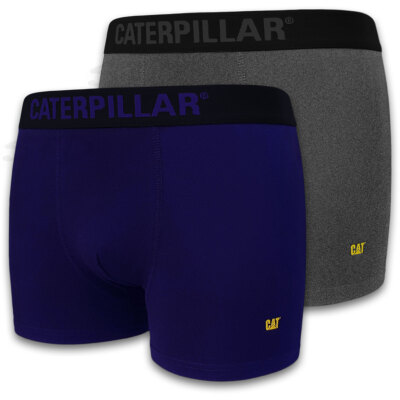 CAT CATERPILLAR Herren Boxer Shorts M L XL 2-3XL Blau Grau Retro Short Hosen