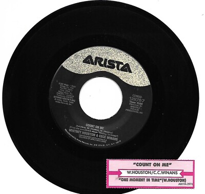W. Houston/Cece Winans, Count On Me/One Moment In Time, 45 VG++ 1988 Arista