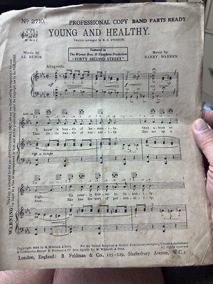 D 1932 HARRY WARREN professional copy Sheet Music from 42nd Street  Healthy 