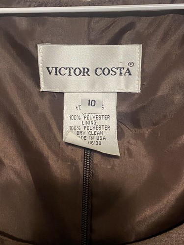 Victor Costa Ladies Brown 3 Pc Suit Size 10 - Picture 2 of 7