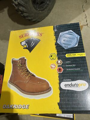 Herman Survivors Oakridge 8  Brown Leather Steel Toe Work Boots Size 8