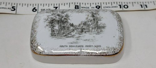 Antique Carlsbad Austria Souvenir Onset Mass Paperweight C H Macy Store *Macy's* - Picture 2 of 7