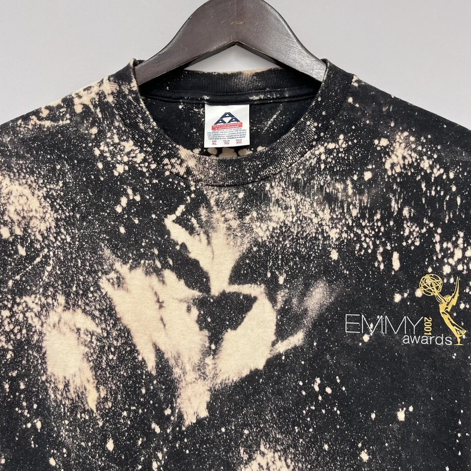 Camiseta De Colección Premios Emmy 2001 Para Hombres Negra Gráfico Salpicado Etiqueta AAA EE. UU. Talla XL Usada en Excelente Condición Foto 2 de 4