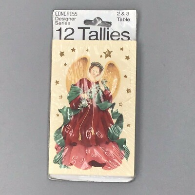 CONGRESS Angel Bridge Tallies - 12 Tallies For 2 & 3 Table - Designer Series NIP