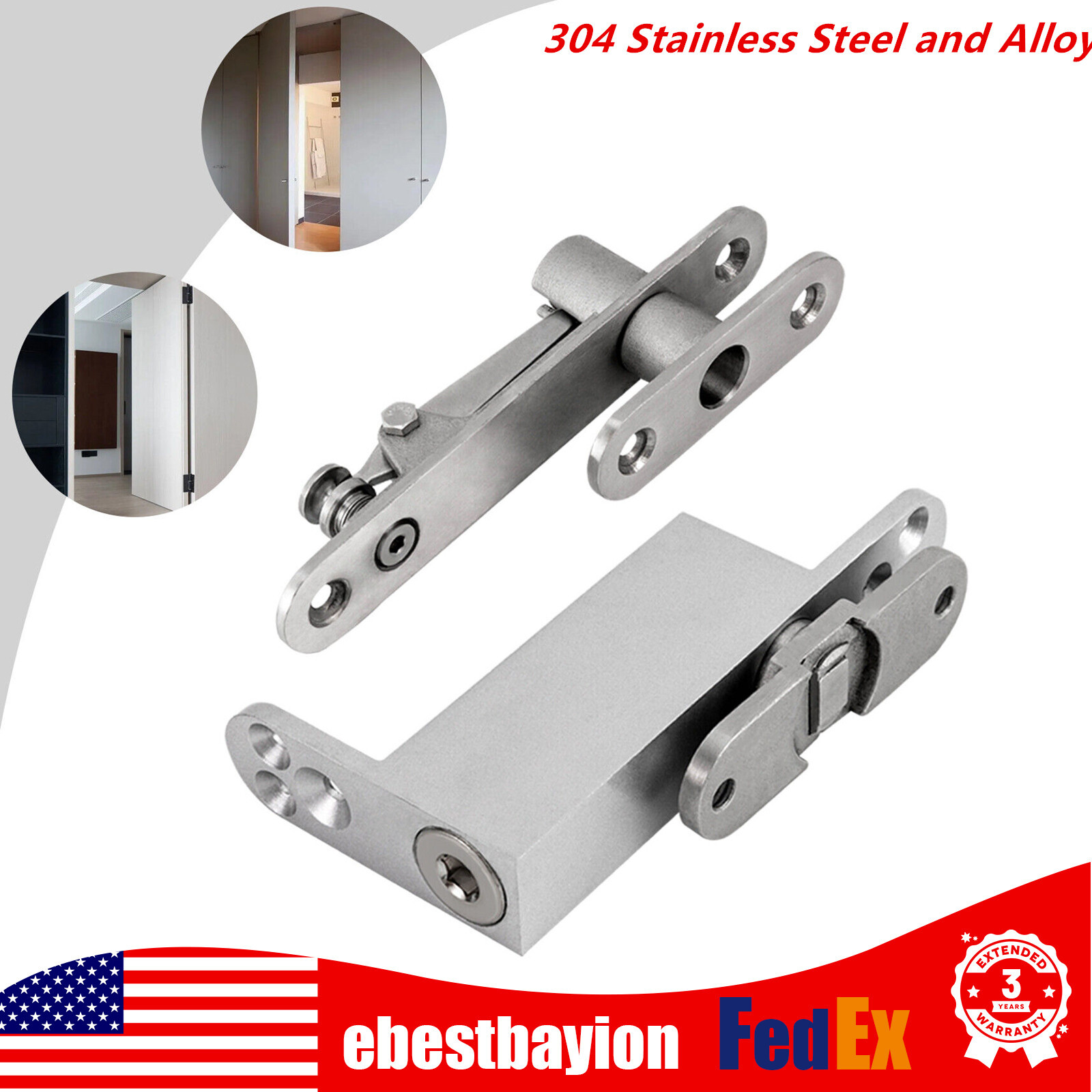 Rectangular Closing Door Pivot Hinge Commercial Hidden Hinges+Allen Keys eBay