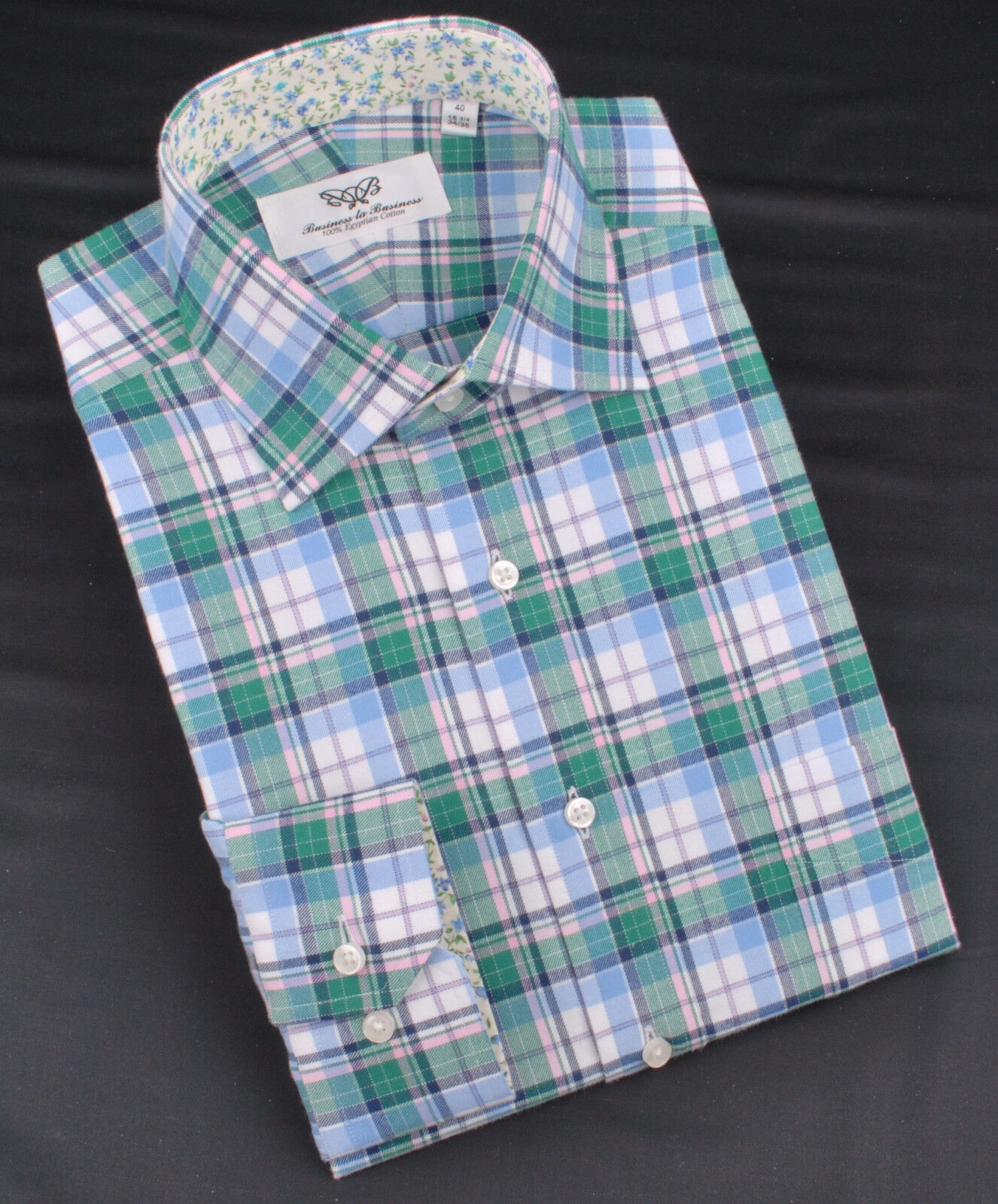 Green Men's Formal & Business Dress Shirt Green Plaids Checks Checkered ...