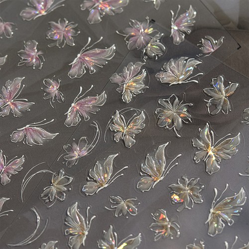 Frauen Mädchen selbstklebende 3D Schmetterling Nägel Stick Trendy 2 Stück Schimmer Acryl Zum Selbermachen - Bild 26 von 36