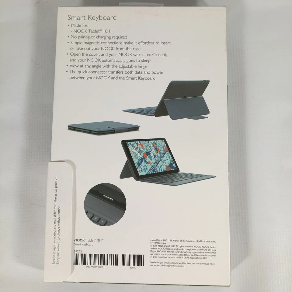 Teclado inteligente Barnes & Noble NOOK para tableta Nook 10,1" azul oscuro Foto 3 de 4