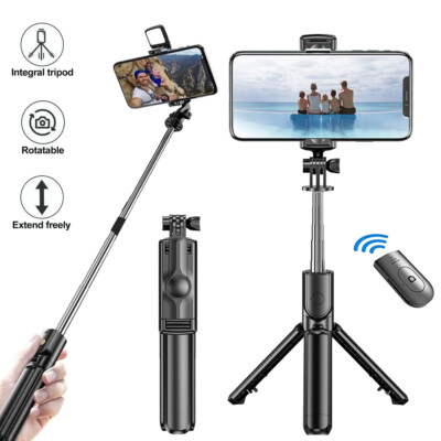 Selfie Stick Tripod Wireless Remote Monopod Phone Holder For iPhone Samsung iOS