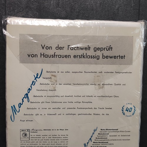 Mako Edel Damast Bettwäsche 4 Teilig Margarete Weiß Muster Neu In OVP Vintage - Picture 8 of 10