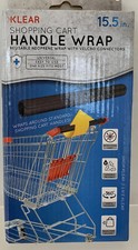 Klear Shopping Cart Handle Wrap Black 15.5" Reusable Washable Cover w travel bag