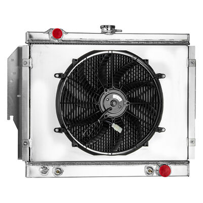 4~Row Radiator Shroud&Fan For 79-93 Dodge D150 250 350 W150 W250 Ramcharger 5.2L