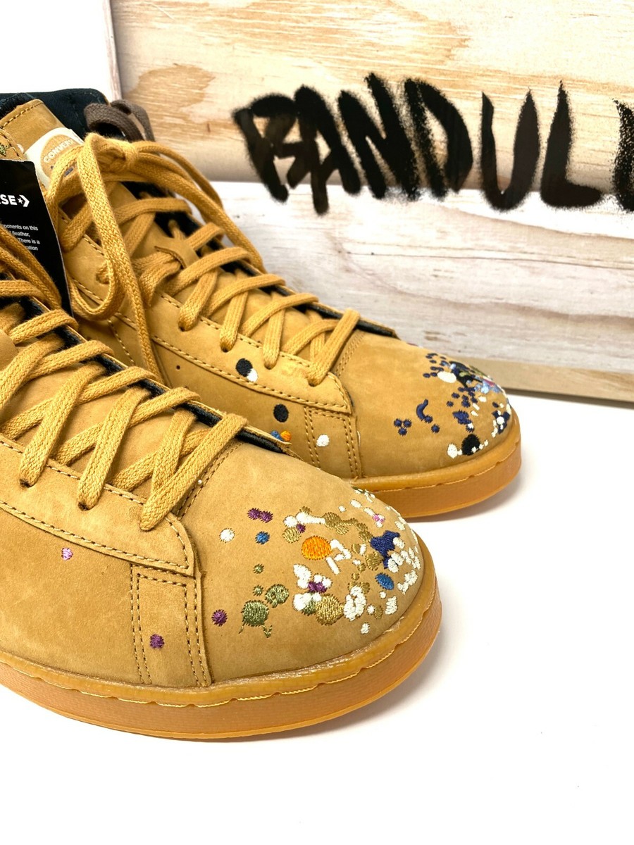 バタフリ〜⭐︎ Size 9.5 - Bandulu x Converse Pro Leather High Paint Splatter