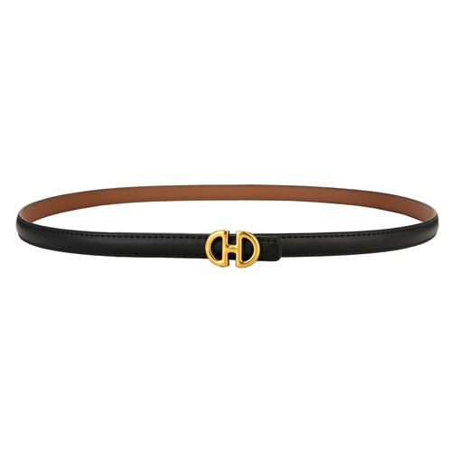 Women's Classic Buckle Design Cowhide Belt Women's Skinny Belts for Jeans Dre...