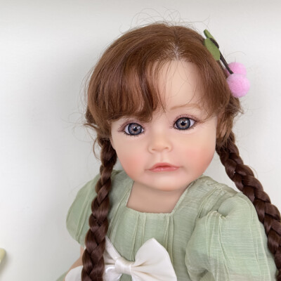 22'' Full Body Vinyl Girl Reborn Baby Doll Rooted Hair Toy Kids Gift Handmade