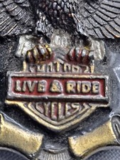 "Live Ride Motorcycles" w/Bald Eagle by Great American Buckle Co. in USA NICE 