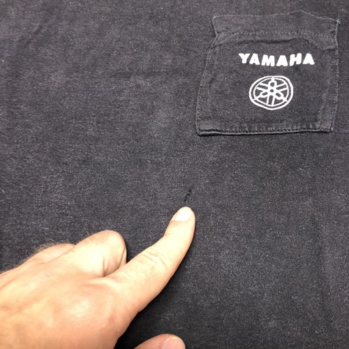 True Vintage 60s Yamaha Motorcycles Pocket T Shirt Small Black Double Sided - Picture 6 of 11