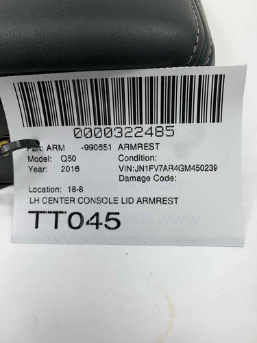 16-23 INFINITI Q50 Armrest Center Console Lid Black Leather Q50 96920-4gt0a - Picture 8 of 8