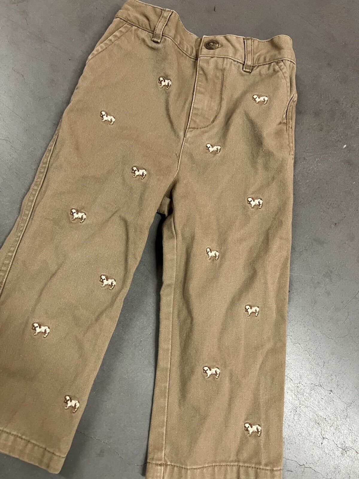 Vintage 90s Polo Ralph Lauren Dog All Over Embroidered Khaki Pants Size  24mos