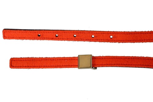 Hugo Boss Women's Reversible Leather & Wool Skinny Belt Sz XS - Picture 2 of 2