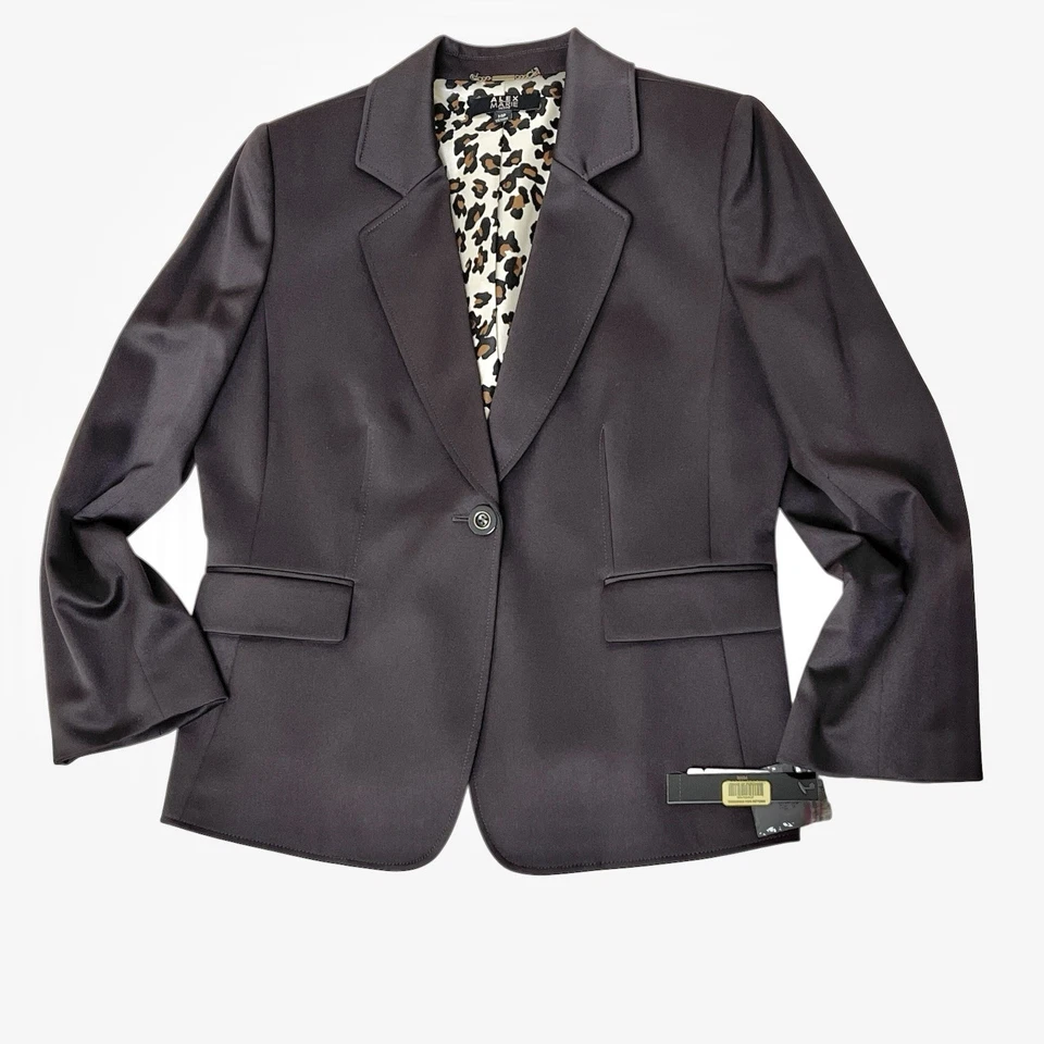 Alex Marie Pant Suit Womens Petite 14P Brown Blazer Pants Belt Classic Timeless - Image 3 of 4