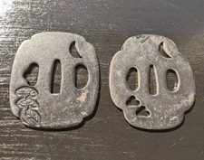Antique Tsuba of Katana Samurai Sword Guard Iron Rare Design From Japan Japanese