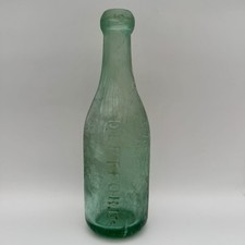 Antique Victorian Banks Deptford London Mineral Bottle Green Glass Wheel c1890