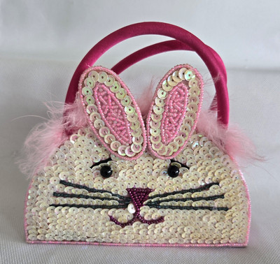 Crystal Temptations Easter Bunny Sequined Little Girl's Purse w/Expired Candy