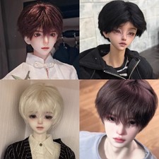 7-8" 8-9" 6-7" 1/4 1/3 SD Uncle BJD Short Curly Wig Doll Hair Real Mohair Wigs