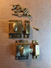 Pair CAST BRASS CUPBOARD LATCHES vintage Hardware Furniture — photo 1