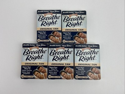 breathe right original tan 60 total large strips scuffed box