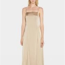 NWT Theory Cami Volume Mesa Crushed Satin Midi dress size 6