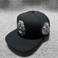 Mitchell  Ness Edmonton Oilers Snapback Flat Brim Black One Size NHL