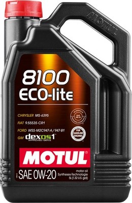 Motul 108536 8100 Eco-lite 0W-20 5 Liter (104983) Motoröl API SN/CF