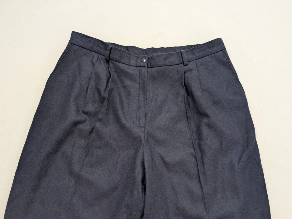 Pantalones para mujer Worthington vintage talla 22W azul marino lana totalmente forrados plisados Foto 3 de 4