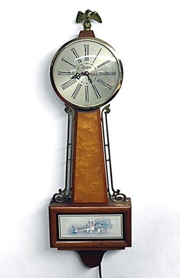 Vintage 40s Sessions Banjo Wall Clock Mt. Vernon Works Electric Eagle Finial