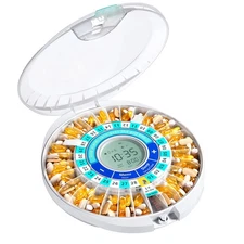 Automatic Pill Dispenser for Elderly with Alarm, 28-Day Electronic Locked Pil...