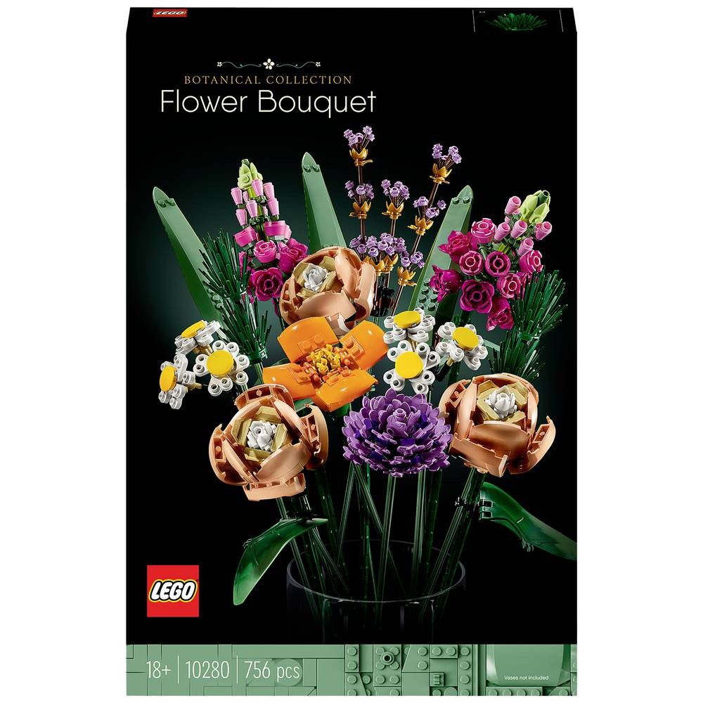 Bouquet de fleurs LEGO Icons 10280 : jeu de construction adulte pour décoration d'intérieur chic