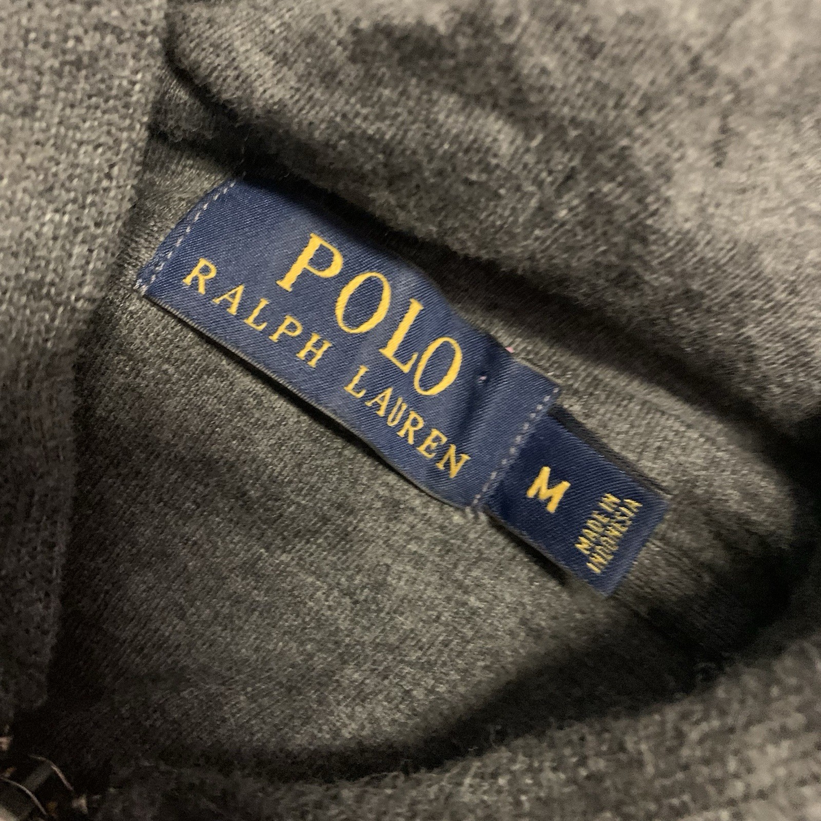 Polo Ralph Lauren Full Zip Grigio Felpa con Cappuccio Uomo Medium Verde Pony