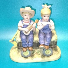 Denim Days "Hay Ride" 1529 HOMCO Home Interiors Figurine - Repaired