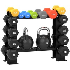 5 Tier Heavy Duty Steel Dumbbell Rack Stand for Home Gym, Holds 8-30LB Pairs