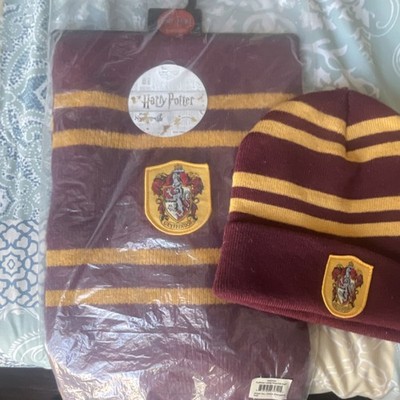 elope Harry Potter Gryffindor Fantasy Scarf & Beanie Set Maroon Gold