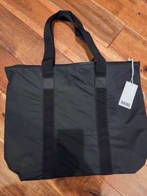 RAINS Black Waterproof Tote Bag Rush NEW with Tags