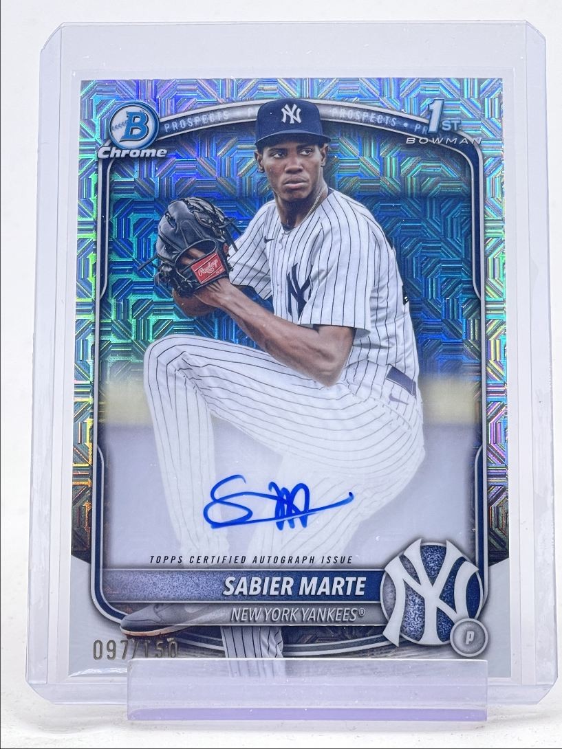 SABIER MARTE 2025 BOWMAN CHROME 1ST AUTOGRAPH HTA CHOICE A AUTO /150 Q2264