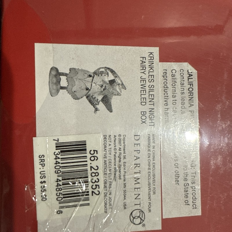 SEALED NIB Dept56 Krinkles Silent Night Fairy Jeweled Box Patience Brewster Star