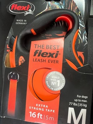 Flexi XTREME Retractable Tape Dog Leash Medium Orange/Black 9665